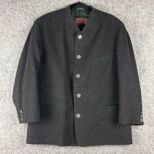 Schneiders Salzburg Austrian Coat Jacket Mens 46 Charcoal Gray Wool Quiet Luxury